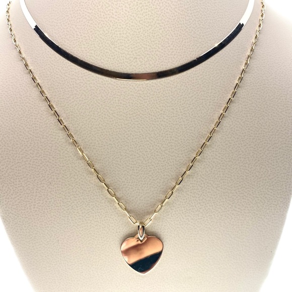 Jewelry 14kt Gold Paper Clip Heart Necklace Poshmark
